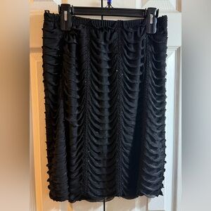 R&M Richards Black Textured Pencil Skirt